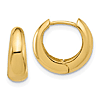 10k Yellow Gold Tapered Huggie Hoop Earrings With Hinges 1/2in