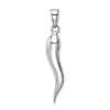 10k White Gold Solid Italian Horn Pendant 1in