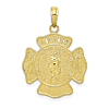 10k Yellow Gold Saint Florian Fire Department Pendant 7/8in