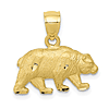 10k Yellow Gold Small Diamond-cut Bear Pendant