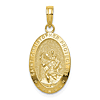 10k Yellow Gold Classic Oval Saint Christopher Medal 3/4in