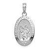10k White Gold Classic Oval Saint Christopher Medal 3/4in