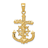 10k Yellow Gold Classic Mariners Crucifix Pendant 7/8in