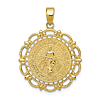10k Yellow Gold Fancy Polished Miraculous Medal 7/8in