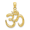 10k Yellow Gold Om Symbol Pendant 3/4in