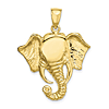 10k Yellow Gold Elephant Head Pendant 1in