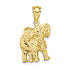 10k Yellow Gold Elephant Pendant with Raised Trunk 5/8in