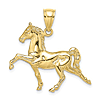 10k Yellow Gold 3-D Tennessee Walking Horse Pendant 1in