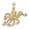 10k Yellow Gold Octopus Pendant 3/4in