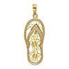10k Yellow Gold Flip-Flop Pendant with Three Turtles