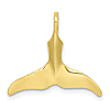 10k Yellow Gold 3-D Whale Tail Charm Slide