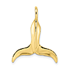 10k Yellow Gold Polished 3-D Whale Tail Slide 1in