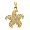 10k Yellow Gold Small Puffed Starfish Pendant