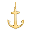 10k Yellow Gold 3-D Classic Anchor Pendant with Shackle Bail 1.25in
