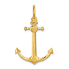 10k Yellow Gold 3-D Anchor Pendant With Short Stock Shackle Bail 1in