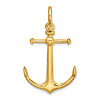 10k Yellow Gold 3-D Anchor With Shackle Bail Pendant 1 1/4in