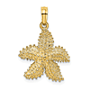 10k Yellow Gold Small Starfish Pendant with Beaded Texture