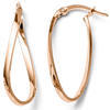 10k Rose Gold Loop Oval Hoop Earrings 1in
