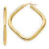 10k Yellow Gold Square Hoop Earrings 1.5in