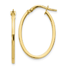 10k Yellow Gold Italian Polished Oval Hoop Earrings 1in