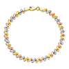 10k Tri-color Gold Polished San Marco Bracelet 7.5in