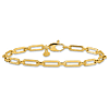 10k Yellow Gold Flat Oval Link Bracelet 7.5in