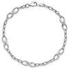 10k White Gold Infinity Link Bracelet with Polished Finish 7.5in