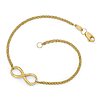 10k Yellow Gold Infinity Symbol Charm Strand Link Bracelet 7in