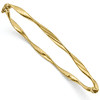 10k Yellow Gold 7in Italian Hinged Wavy Bangle Bracelet 3mm