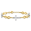 10k Two-tone Gold Cross and Infinity Bracelet 7.5in