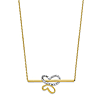 10k Yellow Gold Rhodium Butterfly and Bar Necklace