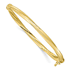 10k Yellow Gold Polished Brushed Twist Bangle Bracelet 7in