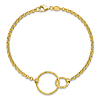 10k Yellow Gold Interlocking Circles Rolo Bracelet 7.5in