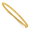 10k Yellow Gold Textured Twisted Hinged Bangle Bracelet 7in