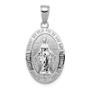 10k White Gold Miraculous Medal 7/8in