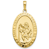 10k Yellow Gold 1in Oval St Christopher Medal Pendant
