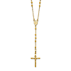 10k Yellow Gold Diamond-cut Beaded Rosary Necklace 24in
