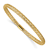 10k Yellow Gold Rounded Stretch Mesh Bangle Bracelet 7in