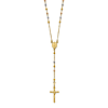 10k Tri-color Gold Faceted Beads Rosary Necklace