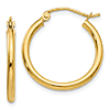 10k Yellow Gold 3/4in Lightweight Classic Hoop Earrings