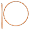 10k Rose Gold 1.5in Endless Hoop Earrings 1.5mm