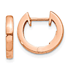 10k Rose Gold Slender Solid Huggie Hoop Earrings 1/2in