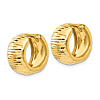 10k Yellow Gold 5/8in Striped Huggie Earrings 7mm