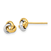 10k Two-tone Gold Small Love Knot Earrings