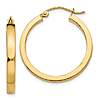 10k Yellow Gold 1in Round Hoop Earrings With Square Edges 2mm