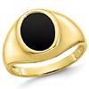 10k Yellow Gold Classic Oval Black Onyx Ring
