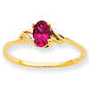 10k Yellow Gold .63 ct Oval Genuine Ruby Ring