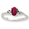 10kt White Gold Oval Genuine Ruby Ring