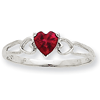 10kt White Gold Heart Genuine Ruby Ring