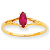 10kt Yellow Gold 1/3 ct Marquise Genuine Ruby Ring